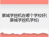 襄城学挖机在哪个学校好(襄城学挖机学校)