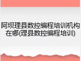 阿坝理县数控编程培训机构在哪(理县数控编程培训)