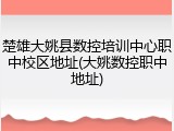 楚雄大姚县数控培训中心职中校区地址(大姚数控职中地址)