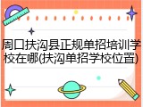 周口扶沟县正规单招培训学校在哪(扶沟单招学校位置)