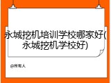 永城挖机培训学校哪家好(永城挖机学校好)