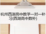 杭州西湖高中数学一对一补习(西湖高中数补)