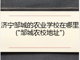 济宁邹城的农业学校在哪里("邹城农校地址")