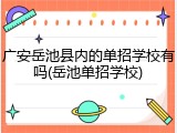 广安岳池县内的单招学校有吗(岳池单招学校)