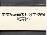 安庆桐城高考补习学校(桐城高补)