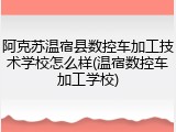 阿克苏温宿县数控车加工技术学校怎么样(温宿数控车加工学校)