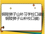 铜陵狮子山补习学校口碑(铜陵狮子山补校口碑)