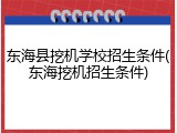东海县挖机学校招生条件(东海挖机招生条件)