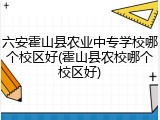 六安霍山县农业中专学校哪个校区好(霍山县农校哪个校区好)