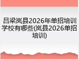 吕梁岚县2026年单招培训学校有哪些(岚县2026单招培训)
