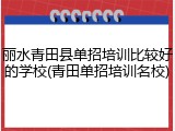 丽水青田县单招培训比较好的学校(青田单招培训名校)