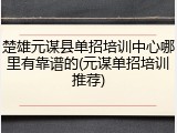 楚雄元谋县单招培训中心哪里有靠谱的(元谋单招培训推荐)