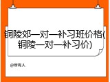 铜陵郊一对一补习班价格(铜陵一对一补习价)