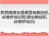 黔西南普安县哪里有数控机床维修培训班(普安数控机床维修培训)