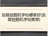 东陵挖掘机学校哪家好(东陵挖掘机学校推荐)