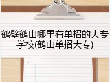 鹤壁鹤山哪里有单招的大专学校(鹤山单招大专)