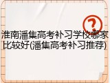 淮南潘集高考补习学校哪家比较好(潘集高考补习推荐)