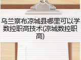 乌兰察布凉城县哪里可以学数控职高技术(凉城数控职高)