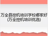 万全县挖机培训学校哪家好(万全挖机培训优选)