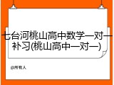 七台河桃山高中数学一对一补习(桃山高中一对一)