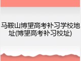马鞍山博望高考补习学校地址(博望高考补习校址)