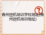 青州挖机培训学校地址(青州挖机培训地址)