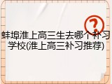 蚌埠淮上高三生去哪个补习学校(淮上高三补习推荐)