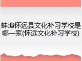 蚌埠怀远县文化补习学校是哪一家(怀远文化补习学校)