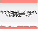 蚌埠怀远县初三全日制补习学校(怀远初三补习)