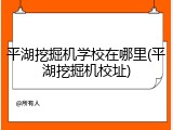 平湖挖掘机学校在哪里(平湖挖掘机校址)