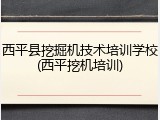 西平县挖掘机技术培训学校(西平挖机培训)