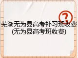 芜湖无为县高考补习班收费(无为县高考班收费)