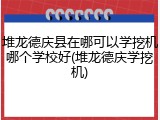 堆龙德庆县在哪可以学挖机哪个学校好(堆龙德庆学挖机)