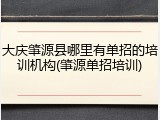 大庆肇源县哪里有单招的培训机构(肇源单招培训)
