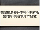 芜湖镜湖专升本补习机构报名时间(镜湖专升本报名)