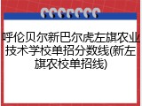 呼伦贝尔新巴尔虎左旗农业技术学校单招分数线(新左旗农校单招线)