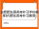 合肥肥东县高考补习学校哪家好(肥东高考补习推荐)