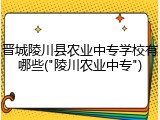 晋城陵川县农业中专学校有哪些("陵川农业中专")