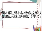 锡林郭勒锡林浩特数控学校有哪些(锡林浩特数控学校)
