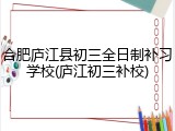 合肥庐江县初三全日制补习学校(庐江初三补校)