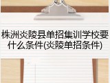 株洲炎陵县单招集训学校要什么条件(炎陵单招条件)