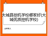 大城县挖机学校哪家好(大城优质挖机学校)