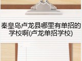 秦皇岛卢龙县哪里有单招的学校啊(卢龙单招学校)