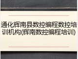 通化辉南县数控编程数控培训机构(辉南数控编程培训)