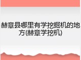 赫章县哪里有学挖掘机的地方(赫章学挖机)