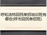 呼和浩特回民单招培训班有哪些(呼市回民单招班)