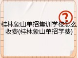 桂林象山单招集训学校怎么收费(桂林象山单招学费)