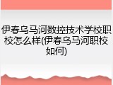 伊春乌马河数控技术学校职校怎么样(伊春乌马河职校如何)