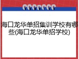 海口龙华单招集训学校有哪些(海口龙华单招学校)