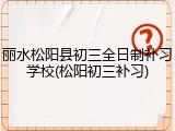 丽水松阳县初三全日制补习学校(松阳初三补习)